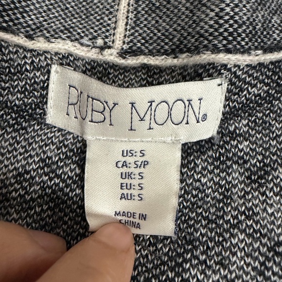 Ruby Moon Black and Cream Open Front Long Cardigan size S Petite - Picture 8 of 9